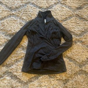 lululemon athletica Black Wrap-Style Cowl Neck Sweater